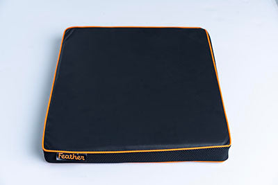 Feather Cushion, Orange Piping, 18" — for Mobility and Patient Transport