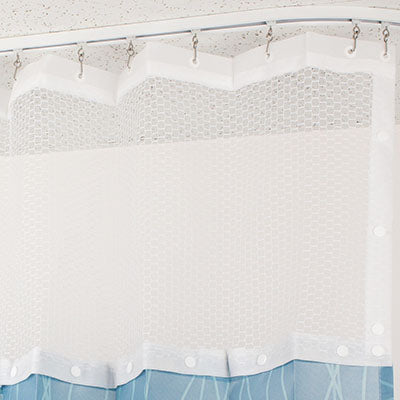 Covoc Snap Mesh Privacy Curtain Heading, 12" (for 8' Ceiling) — for Privacy Screens and Curtains in Clinical and Institutional Care