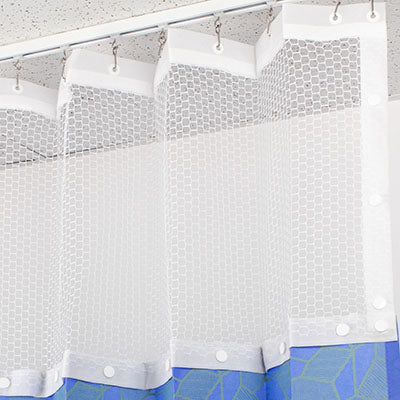 Covoc Snap Mesh Privacy Curtain Heading, 18" (for 8'5" Ceiling) — for Privacy Screens and Curtains in Clinical and Institutional Care