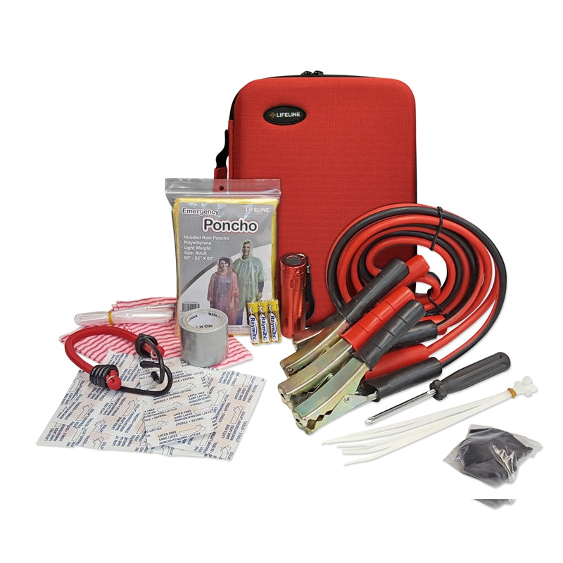 Lifeline® 35-Piece Emergency Roadside Kit | Hard-Shell Fleet & Commuter Safety Assembly