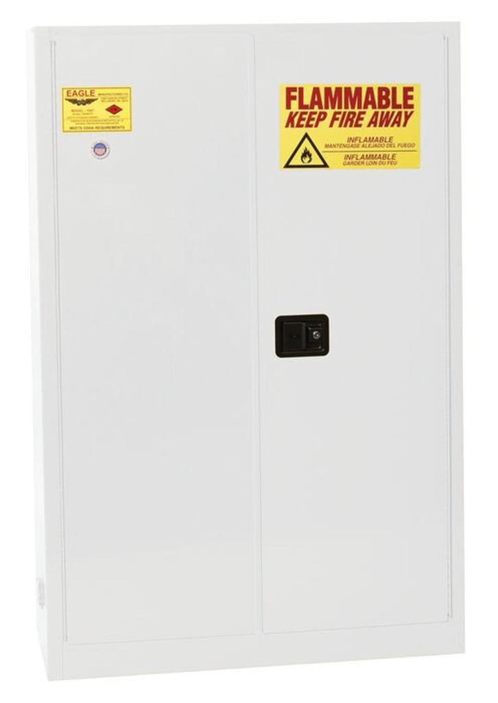 Justrite 3010X Flammable Liquid Cabinet 1 Shelf 2 Door Self Close, 30 Gallon