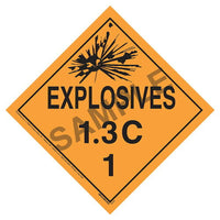 JJ Keller Division 1.3C Explosives Placard - Worded, .024" Aluminum