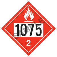 JJ Keller 1075 Placard - Division 2.1 Flammable Gas, 4 mil Vinyl Removable Adhesive