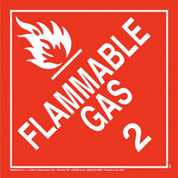 JJ Keller Division 2.1 Flammable Gas Placard - Worded, .024" Aluminum