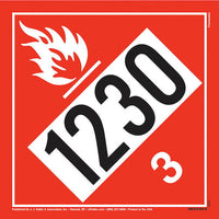 JJ Keller 1230 Placard - Class 3 Flammable Liquid, .024" Aluminum