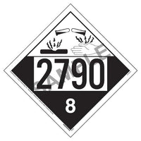 J. J. Keller 2790 Placard - Class 8 Corrosive - 4 mil Vinyl Permanent Adhesive