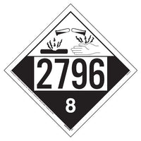 J.J. Keller 2796 Placard - Class 8 Corrosive - 4 mil Vinyl Permanent Adhesive