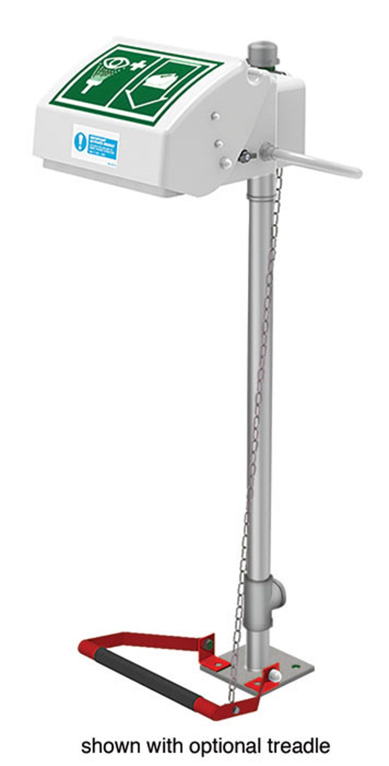 Justrite 45GSP Eyeface Wash Pedestal Mount Closed ABS Bowl Stainless Steel Pipe