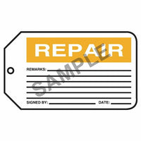 J.J. Keller Repair - Safety Tag (Pack of 25)