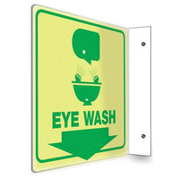 J.J. Keller Eye Wash Sign - Projection, Glow In The Dark