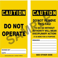 JJ Keller Caution: Do Not Operate - OSHA Safety Tag: Tags By-The-Roll