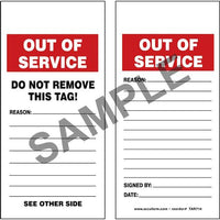 JJ Keller Out Of Service - Safety Tag: Tags By-The-Roll