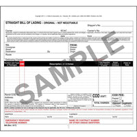 JJ Keller Straight Bill of Lading - Universal Form