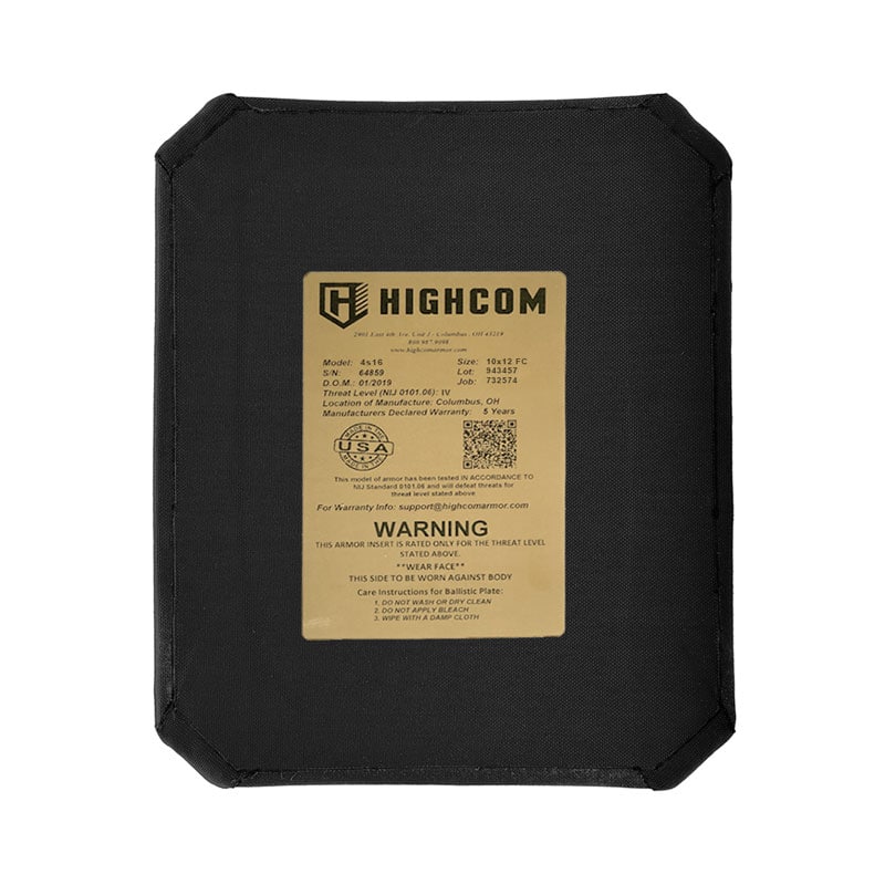 HighCom Guardian 4S16 Level IV Lightweight Armor Plate – Advanced Armor-Piercing Rifle Threat Protection