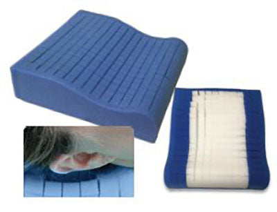 Global Medical Foam Dual Density Vertical Head Support with Disposable Cover, 12"W x 10.50"D x 3"H, Case of 12 — for Elevated Positioning and Comfort