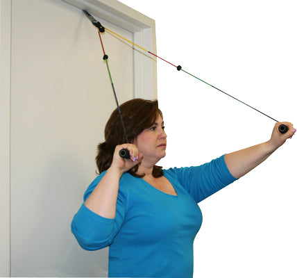 CanDo Overdoor Shoulder Pulley - Single Pulley with Door Disc - Visualizer Color System — for Range-of-Motion in Clinical and Institutional Care