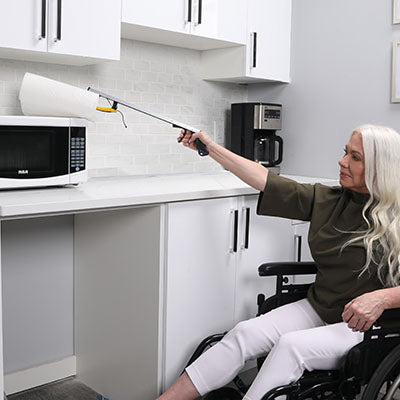 FabLife Reaching aid, pistol grip, open jaw, 20" — for Reachers in Clinical and Institutional Care