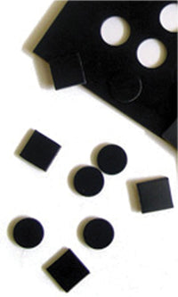 Dycem non-slip self-adhesive feet (7/8" diameter) 12 each, black — for Exercise and Therapy Floor Work