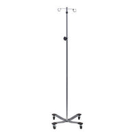 Clinton 2-Hook IV Pole, Heavy Base — for Medical Equipment in Clinical and Institutional Care