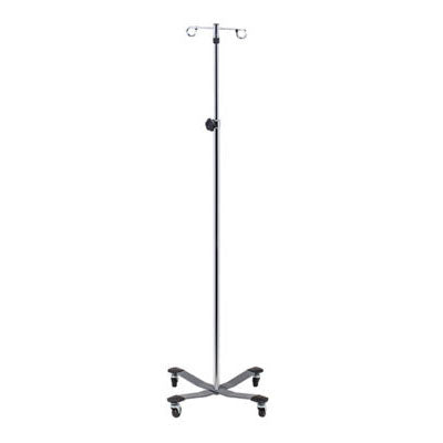 Clinton 2-Hook IV Pole, Heavy Base — for Medical Equipment in Clinical and Institutional Care