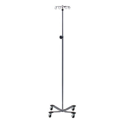 Clinton 4-Hook IV Pole, Heavy Base — for Medical Equipment in Clinical and Institutional Care
