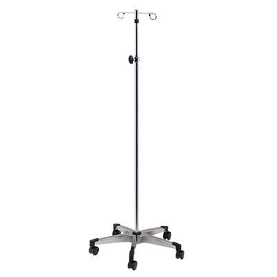 Clinton 2-Hook IV Pole, 5-Leg — for Medical Equipment in Clinical and Institutional Care