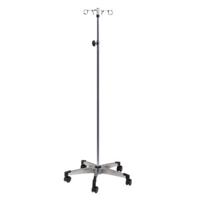 Clinton 4-Hook IV Pole, 5-Leg — for Medical Equipment in Clinical and Institutional Care