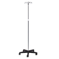 Clinton Economy 4-Hook IV Pole, Nylon base, 5-Leg — for Medical Equipment in Clinical and Institutional Care