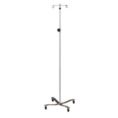 Clinton Economy IV Pole, Detachable 2-Hook Top, Stainless Steel — for Medical Equipment in Clinical and Institutional Care
