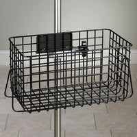 Clinton IV Pole Accessory, Heavy Duty Wire Basket, Stainless Steel, 14" x 8.5" x 8" — for Medical Equipment in Clinical and Institutional Care