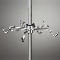 Clinton IV Pole Accessory, 4 Ram's Horn Hooks, 4 Open Hooks — for Medical Equipment in Clinical and Institutional Care