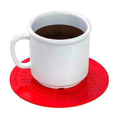 StayPut non-slip placemat, circular pad, 5.5", red, set of 4 — for Exercise and Therapy Floor Work