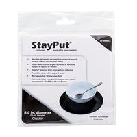 StayPut non-slip placemat, circular pad, 5.5'', black — for Exercise and Therapy Floor Work