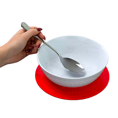 StayPut non-slip placemat, circular pad, 7.5'', red — for Exercise and Therapy Floor Work