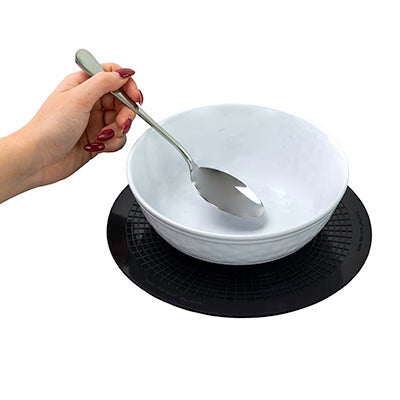 StayPut non-slip placemat, circular pad, 8.5'', black — for Exercise and Therapy Floor Work