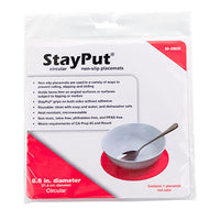 StayPut non-slip placemat, circular pad, 8.5'', red — for Exercise and Therapy Floor Work