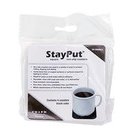 StayPut non-slip placemat, square coasters, 4'' x 4'', set of 4 — for Exercise and Therapy Floor Work