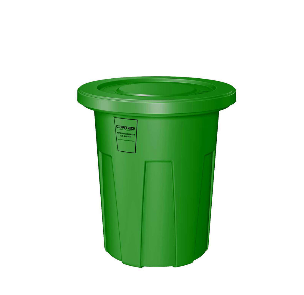 Cortech Cobra Can Food-Grade Waste Receptacle with Lid | Virtually Indestructible Polyethylene Intensive-Use Waste Container