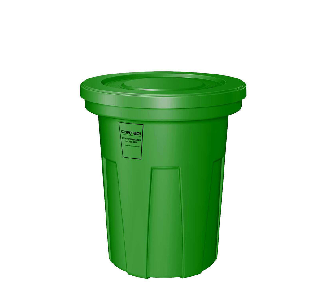 Cortech Cobra Can Food-Grade Waste Receptacle with Lid | Virtually Indestructible Polyethylene Intensive-Use Waste Container