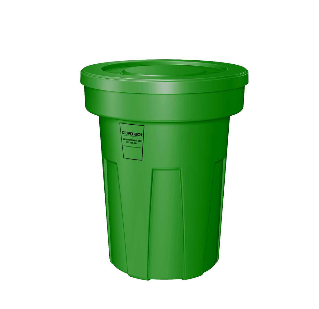 Cortech Cobra Can Food-Grade Waste Receptacle with Lid | Virtually Indestructible Polyethylene Intensive-Use Waste Container