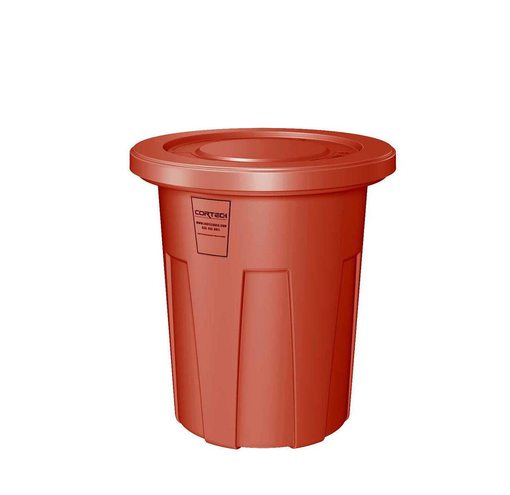 Cortech Cobra Can Food-Grade Waste Receptacle with Lid | Virtually Indestructible Polyethylene Intensive-Use Waste Container