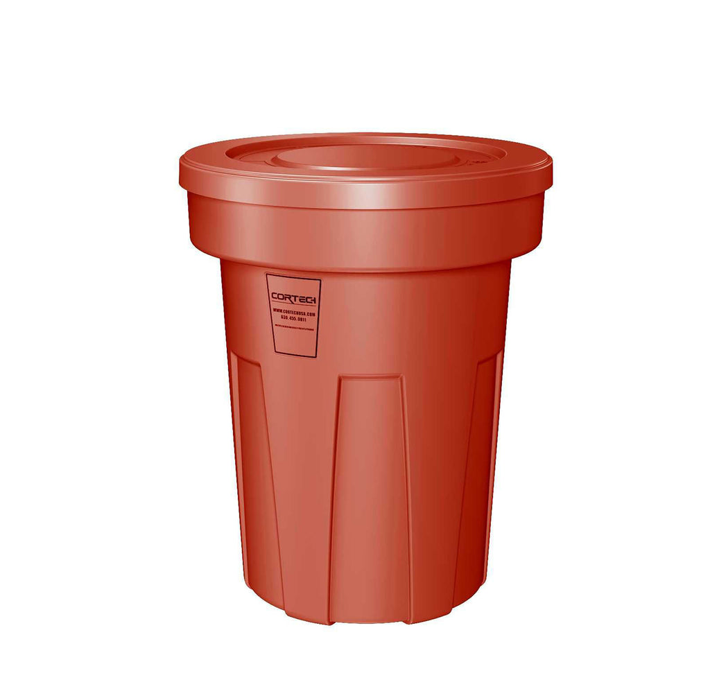 Cortech Cobra Can Food-Grade Waste Receptacle with Lid | Virtually Indestructible Polyethylene Intensive-Use Waste Container