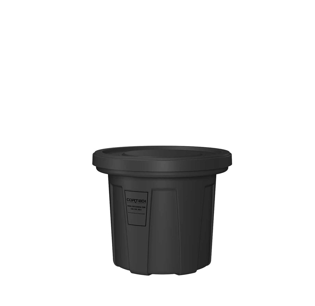 Cortech Cobra Can Food-Grade Waste Receptacle with Lid | Virtually Indestructible Polyethylene Intensive-Use Waste Container