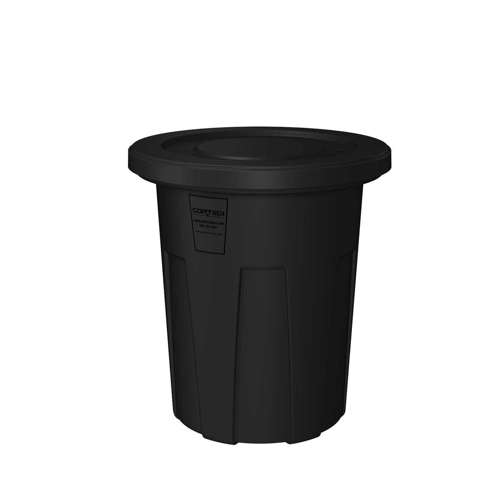 Cortech Cobra Can Food-Grade Waste Receptacle with Lid | Virtually Indestructible Polyethylene Intensive-Use Waste Container