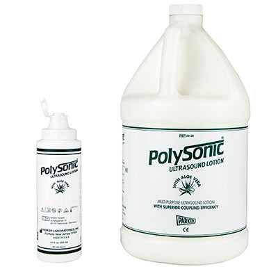 Polysonic ultrasound lotion with aloe vera, 1 gallon with refillable dispenser bottle (Dispenser pump not included) - each — for Electrotherapy Pain Management