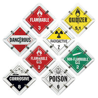 J.J. Keller Aluminum Flip Placard - 8 Legend, Worded, White or Unpainted Back Plate