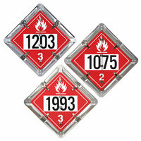 J.J. Keller Aluminum Flip Placard - 3 Legend, Numbered, UN 1203, 1993, 1075