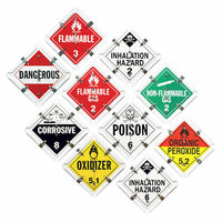 J.J. Keller Aluminum Flip Placard - 10 Legend, Worded, White or Unpainted Back Plate, Split or Standard Panel