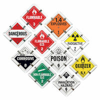 J.J. Keller Aluminum Flip Placard - 10 Legend, Worded, White or Unpainted Back Plate