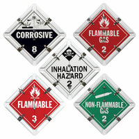 J.J. Keller Aluminum Flip Placard - 5 Legend, Worded, White or Unpainted Back Plate